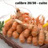 Langoustines cuites calibre 20/30 pièces au kg - lot de 24 pièces