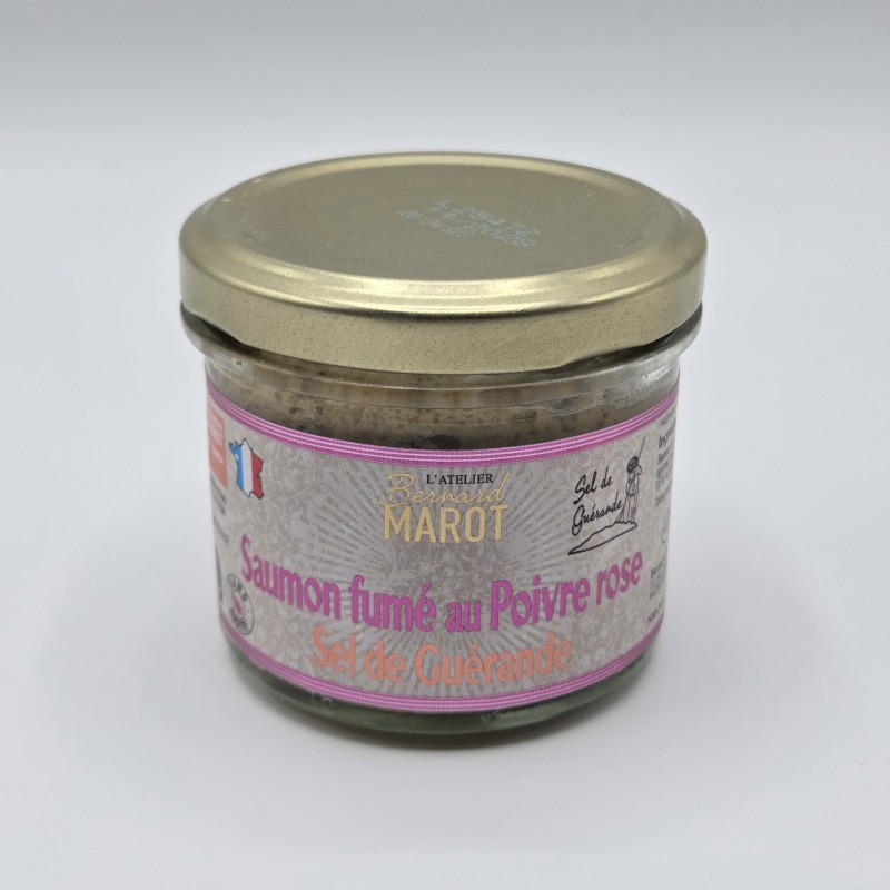 Tartinable de Saumon fumé au poivre rose et sel de Guérande - 100g