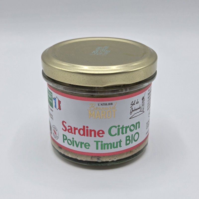 Tartinable de Sardine citron poivre timut bio - 90g