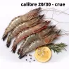 14 grosses crevettes crues  + 4 offertes - calibre 20/30 pièces au kg - ne pas congeler